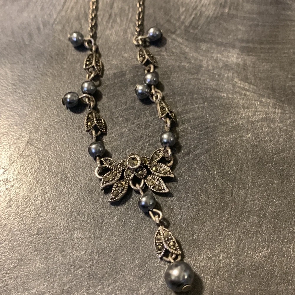 Vintage 925 Silver Necklase with beads Sprinkle excellent condition. - Picture 3 of 4